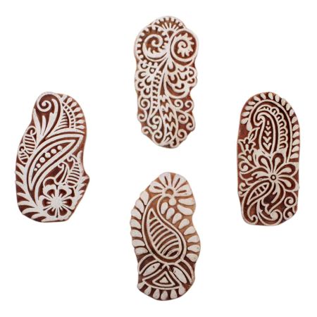 Set of 4 Piece New Mix Wooden Printing Block